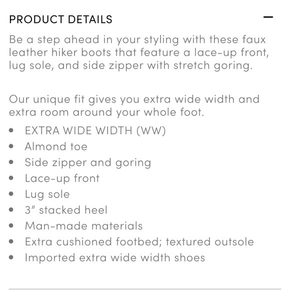 Torrid size 11.5 wide width black lug hiker boots - Picture 4 of 16